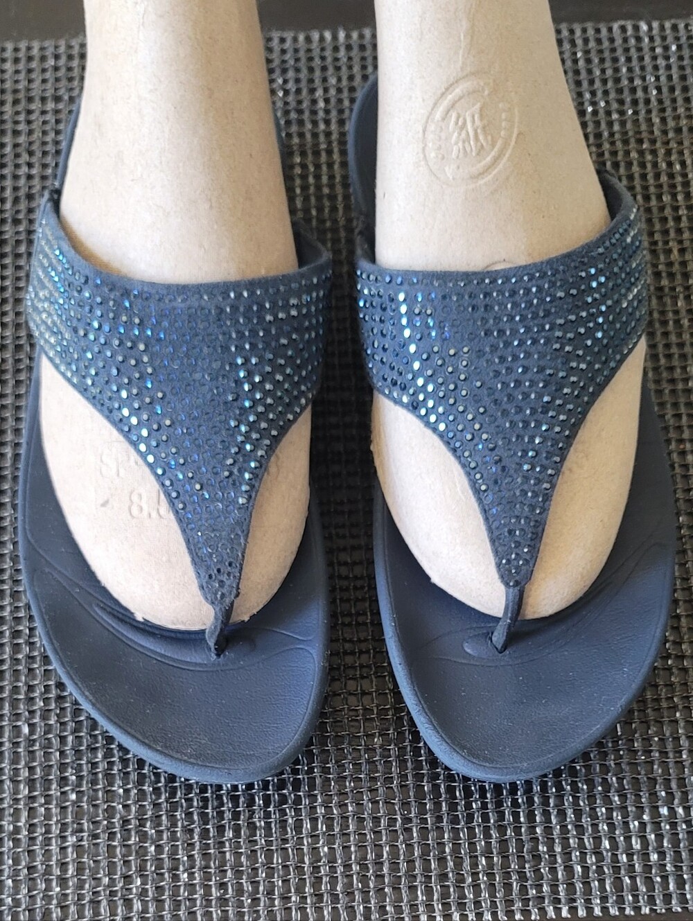 Fitflop Navy Stud Thong Sandals 8